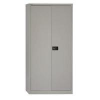 trexus 72 inch steel 2 door storage cupboard grey 395017