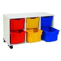 Triple Bay Tray Unit Burgundy Shallow Yellow