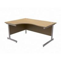 trexus contract radial left hand desk oak with silver legs 416101