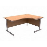 Trexus Contract Radial Right Hand Desk Beech with Silver Legs 416118