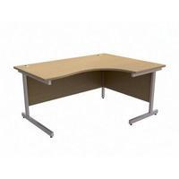 Trexus Contract Radial Right Hand Desk Oak with Silver Legs 416134