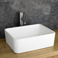 Trieste 45cm x 36cm Rectangular Ceramic Countertop Modern Bathroom Sink