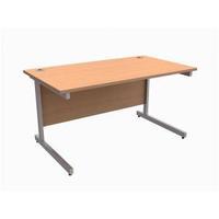 trexus contract desk rectangular beech with silver legs 416378