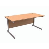 trexus contract desk rectangular beech with silver legs 416475