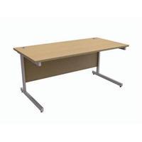 trexus contract desk rectangular oak with silver leg 416556