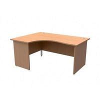 Trexus Classic Radial Desk Panelled Left Hand W1600xD1200xH725mm Beech