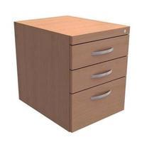 Trexus Fixed 3-Drawer Pedestal Beech W400xD525xH470mm for Cantilever