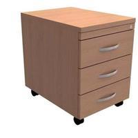 Trexus Mobile 3-Drawer Pedestal W400xD600xH585mm Beech 418166