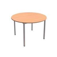 Trexus Circular Table with Silver Legs 18mm Top W725xDia1100mm Beech