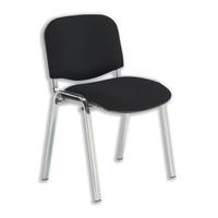 Trexus Stacking Chair Chrome Frame Seat W480xD420xH500mm Black