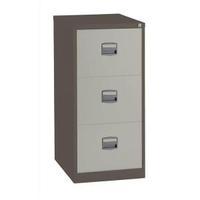 trexus filing cabinet steel lockable 3 drawer w470xd622xh1016mm brown