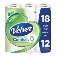 Triple Velvet Toilet Roll 3-Ply Pack 18 White KSCATV18