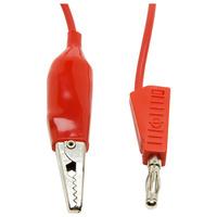 TruConnect 4mm Stackable Plug to Mini Shrouded Croc Clip 50cm Red