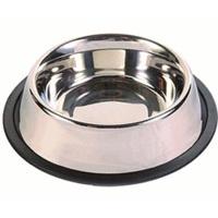 trixie stainless steel bowl with rubber ring 0 9 l 17 cm