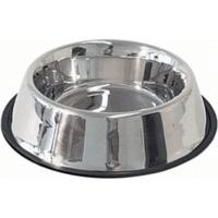 trixie stainless steel food bowl with rubber base 18l20cm