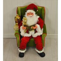 Traditional Santa Claus in Arm Chair Decoration Ornament - 80cm