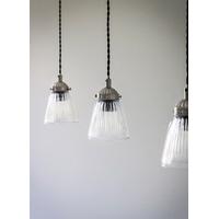 Trio of Paris Glass Ceiling Pendant Lights by Garden Trading
