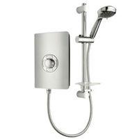 triton collections 95kw electric shower brushed steel effect