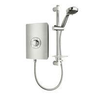 triton collections 85kw electric shower brushed steel effect