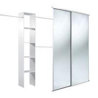 Traditional Full Length Mirror White Sliding Wardrobe Door Kit (H)2220 mm (W)1200 mm