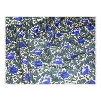 Traditional Print Cotton Lawn Dress Fabric Blue/Green/Cream