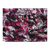Tropical Leaf Print Viscose Challis Dress Fabric Pink