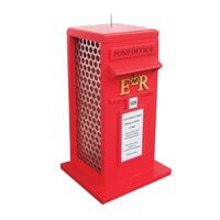 traditional red post box peanut feeder