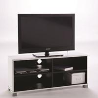 Trinity LCD TV Stand In White And Black With 4 Compartments