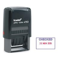 Trodat Printy Dater 4750/L1 Stamp (RECEIVED = Blue DATE = Red)