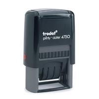Trodat EcoPrinty 4750 Stamp Self-Inking Word & Date Stamp (40mm x 24mm) Red & Blue - Paid On