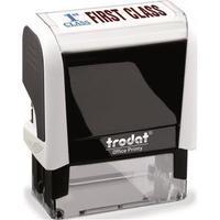 Trodat Printy 4912 (46mm x 18mm) Self-Inking Word Stamp (Red/Blue) First Class