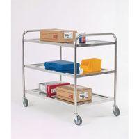 TROLLEY, PRESSED SHELF 3 TIER; OVERALL L X W X H: 600 X 425 X 815MM; TRAY