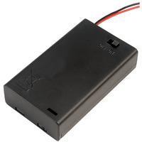 trupower bh7 3003s battery holder 3x aaa with flying leads and switch