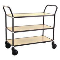 TROLLEY 3 SHELVES BLACK/BIRCH