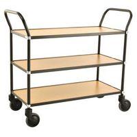 TROLLEY 3 SHELVES BLACK/BEECH