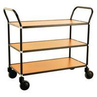 TROLLEY 3 SHELVES BLACK/CHERRY