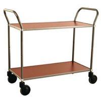 TROLLEY 2 SHELVES GREY/MAHOG