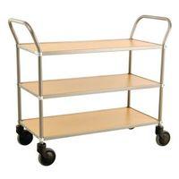 TROLLEY 3 SHELVES BLACK/BEECH