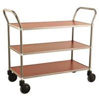 TROLLEY 3 SHELVES BLACK/MAHOG