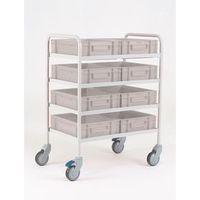 trolley service four tier cw 8 grey plastic trays