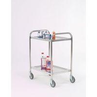 TROLLEY, PRESSED SHELF OVERALL L X W X H: 600 X 425 X 815MM; TRAY SIZE 57