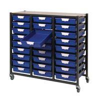 TRAY STORAGE UNIT - 18 TRAY BLUE A4, 690 x 435 x 900mm