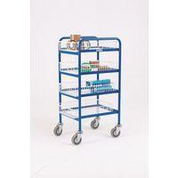 TROLLEY SERVICE FOUR TIER C/W 4 PLASTIC COATED TRAYS