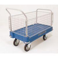 TRUCK - PLASTIC PLATFORM -BLUE C/W TWO ENDS, TWO MESH SIDES