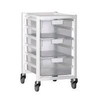 TRAY STORAGE UNIT, 3 DEEP trays TRAY CLEAR A4 400X455X740, WHITE FRAME