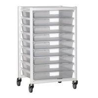 TRAY STORAGE UNIT 9 TRAY CLEAR A3 550X455X1035, WHITE FRAME