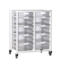 TRAY UNIT 10 TRAY CLEAR A4 8 DEEP+ 2 SHALLOW 750X455X1035, WHITE FRAME