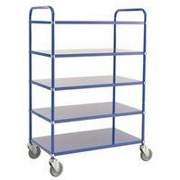 tray trolley 3 shelves blue