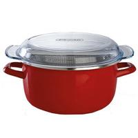 Traditional Enamel Fryer, Red