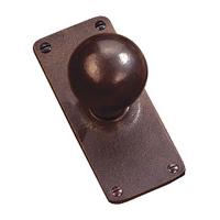 Traditionally Cast Bronze Ball Style Door Knob on Plate